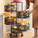 5-Layer Rotating Stainless Steel Storage Rack