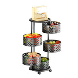 5-Layer Rotating Stainless Steel Storage Rack