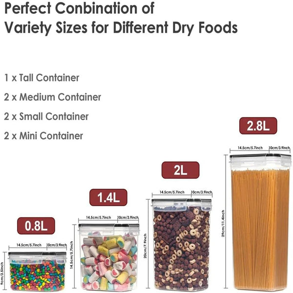 7-Piece Airtight Kitchen Food Storage Container Set