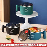 Stainless Steel Instant Noodle Bowl with Lid & Drain
