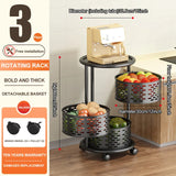 5-Layer Rotating Stainless Steel Storage Rack