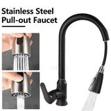 Brushed Nickel Pull-Out Kitchen Faucet Mixer