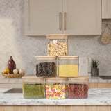 Glass Storage Jars with Bamboo Lids