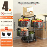 5-Layer Rotating Stainless Steel Storage Rack