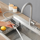 Brushed Nickel Pull-Out Kitchen Faucet Mixer