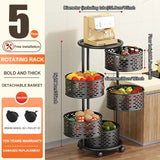 5-Layer Rotating Stainless Steel Storage Rack