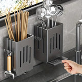 Wall-Mounted Chopstick Holder with Water Tray